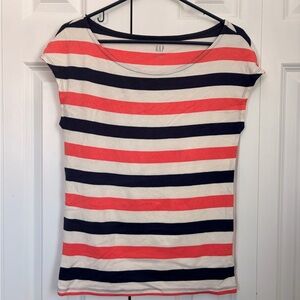 GAP Women's Striped Boat Next Top - Red, Navy, and Cream